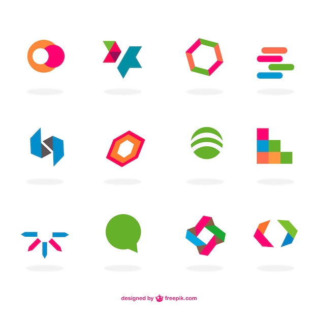 Free Vector abstract flat logos set 