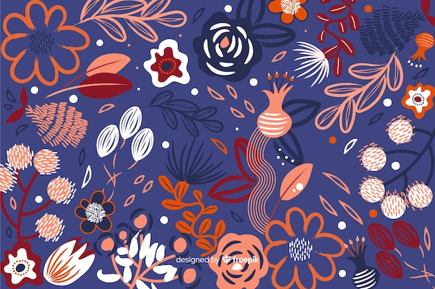 Free Vector abstract floral background in painted style