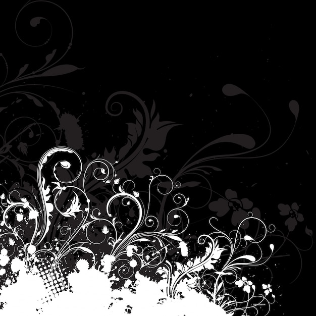 Abstract floral design on a grunge background