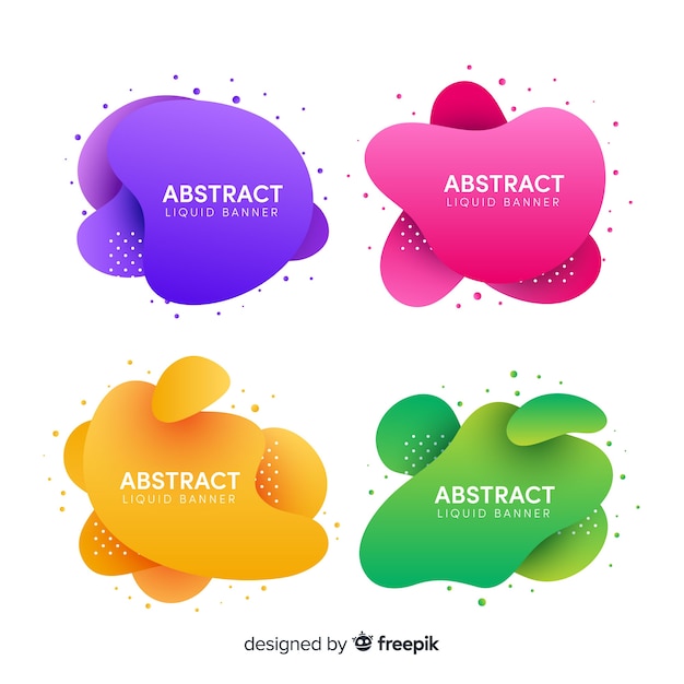 Abstract fluid banner set