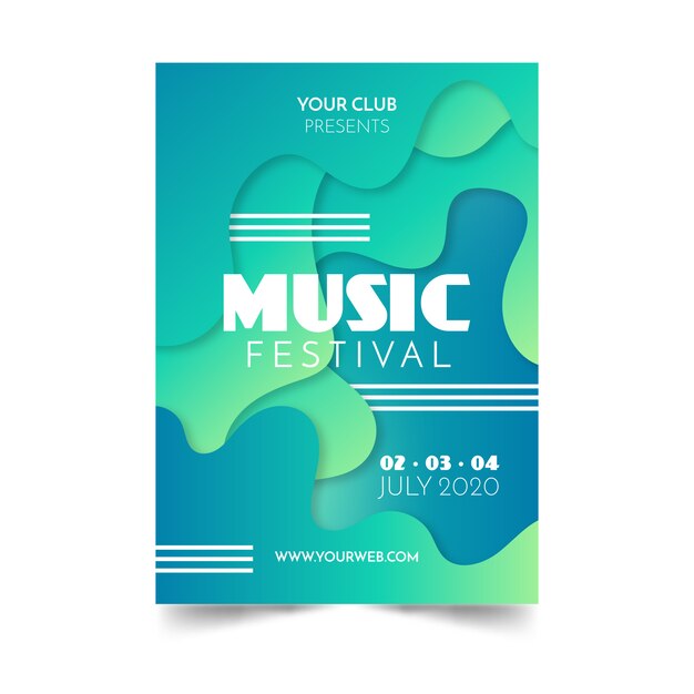 Abstract Fluid Music Poster