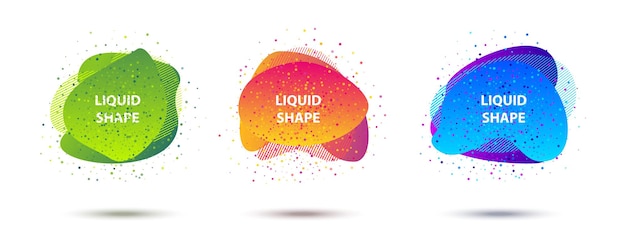 Abstract fluid shapes design gradient banner set Modern geometric organic splash shape template