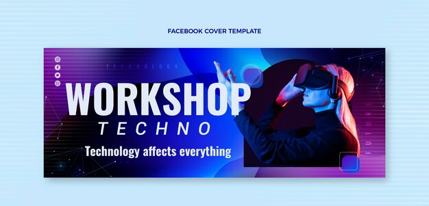 Abstract fluid technology facebook cover