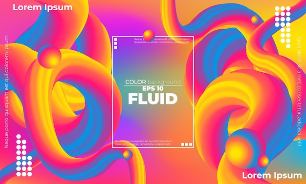 Free vector abstract fluid wave color pattern of neon color liquid gradient background with modern geometric dynamic motion style suitable for wallpaper banner background card book illustration landing page