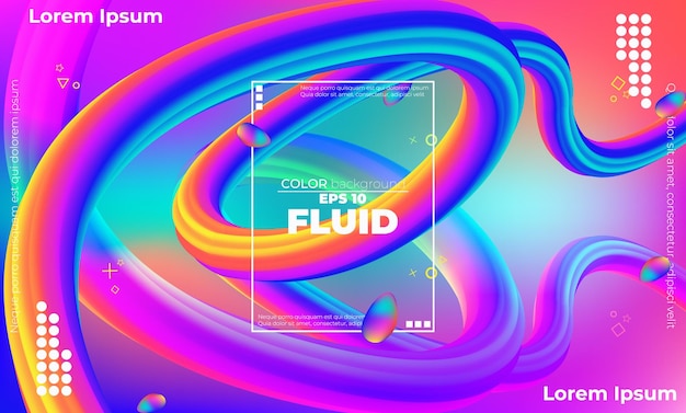 Free vector abstract fluid wave color pattern of neon color liquid gradient background with modern geometric dynamic motion style suitable for wallpaper banner background card book illustration landing page