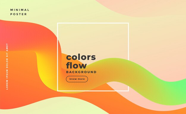 Abstract fluid wave motion banner in warm colors