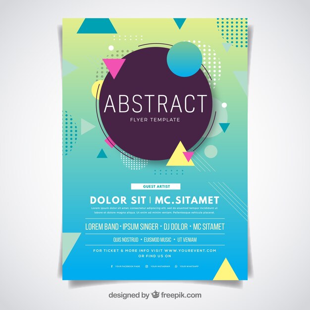 Abstract flyer template with flat design