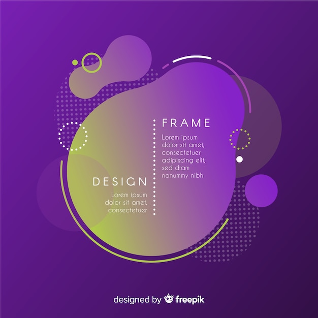 Free vector abstract frame with fluid style