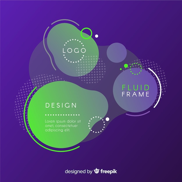 Free vector abstract frame with fluid style