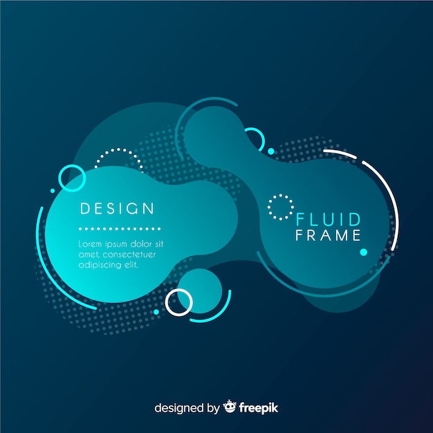 Free vector abstract frame with fluid style