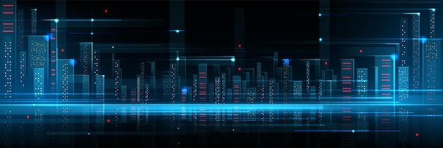 Free Vector abstract futuristic background with tech city