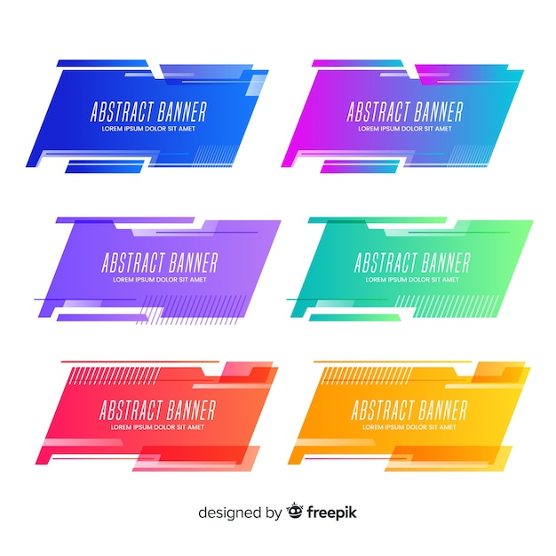 Abstract geometric banner collection