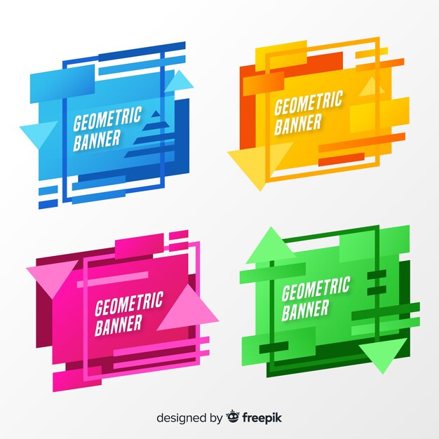 Abstract geometric banner collection