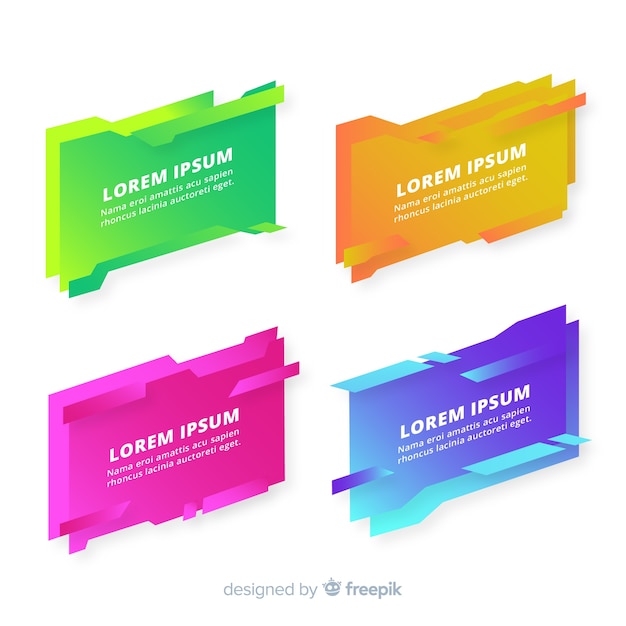 Abstract geometric banner collection