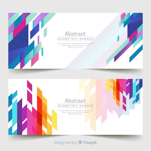 Abstract geometric banners