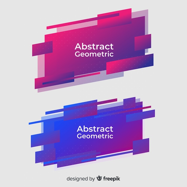 Abstract geometric banners