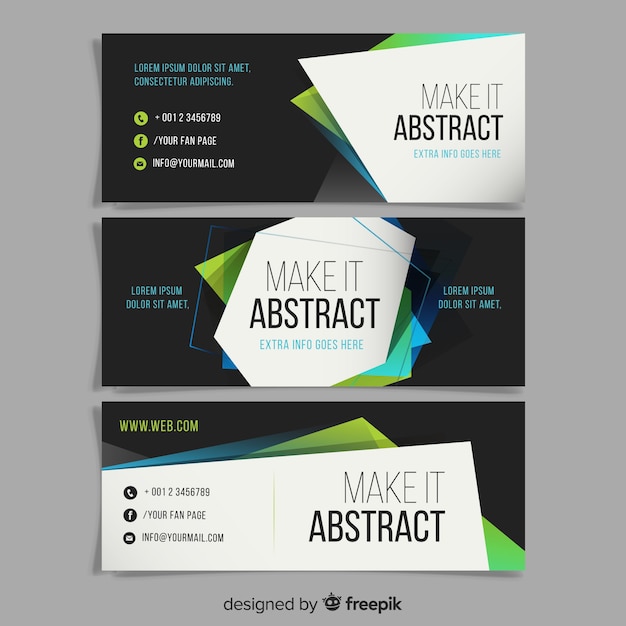 Abstract geometric banners