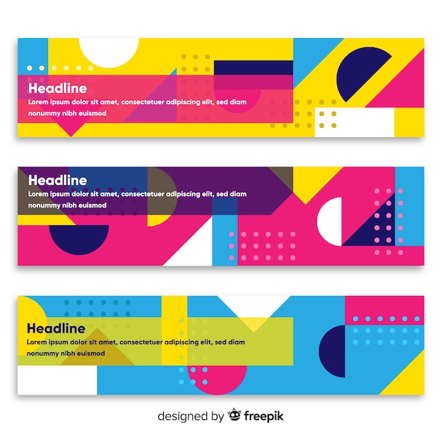 Abstract geometric banners