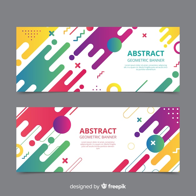 Abstract geometric banners