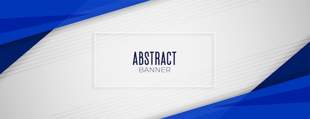 Abstract geometric blue wide background banner layout design