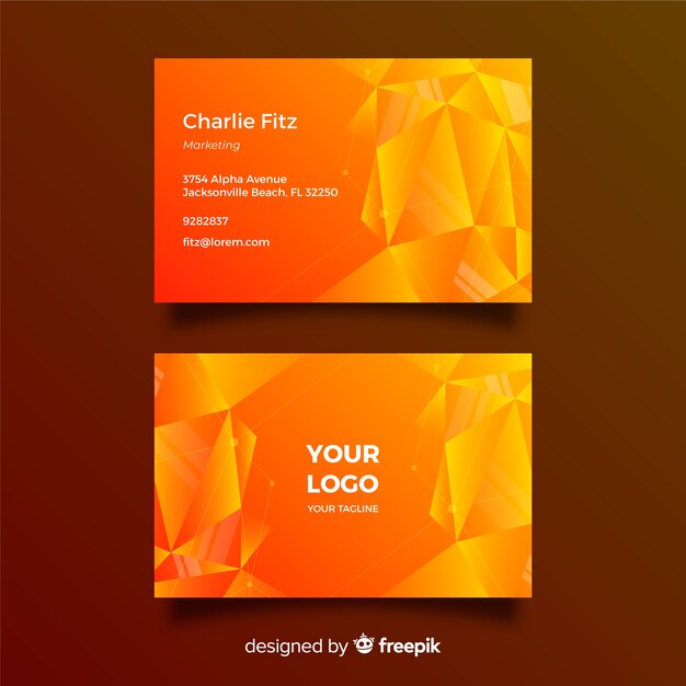 Abstract geometric business card template