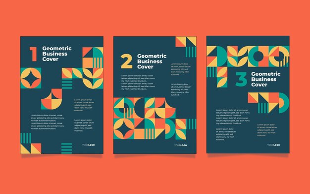 Abstract geometric business cover assortment