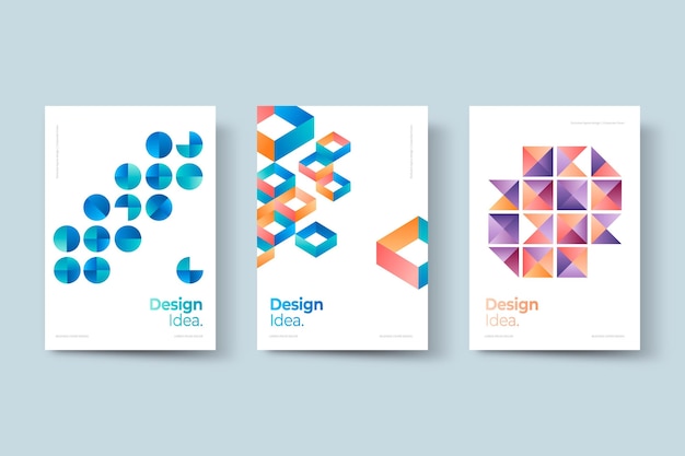 Abstract geometric business cover set