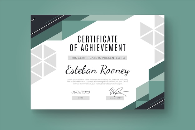 Abstract geometric certificate template