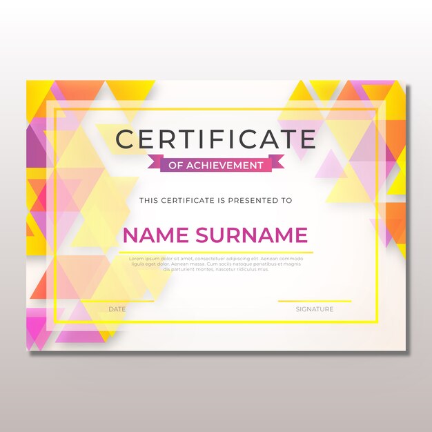 Abstract geometric certificate template