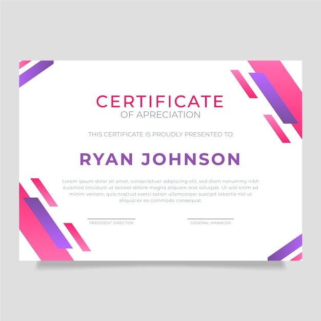 Abstract geometric certificate template