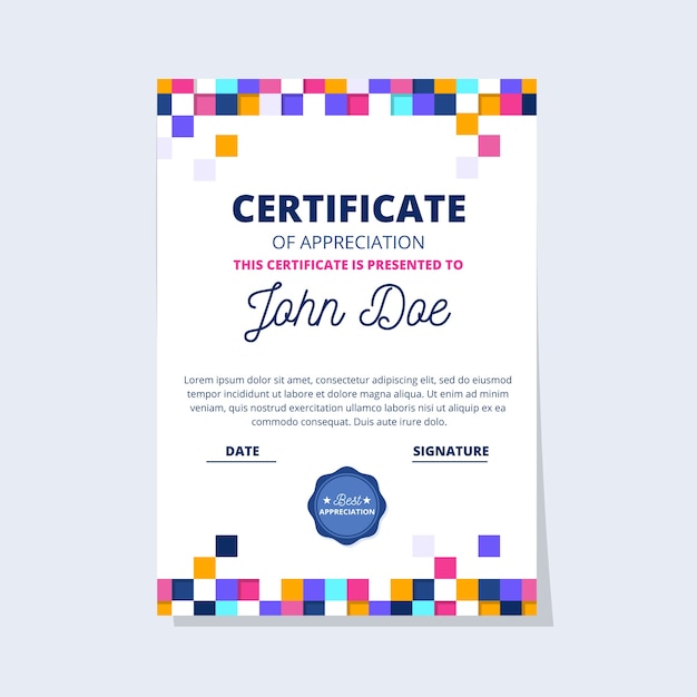 Abstract geometric certificate template