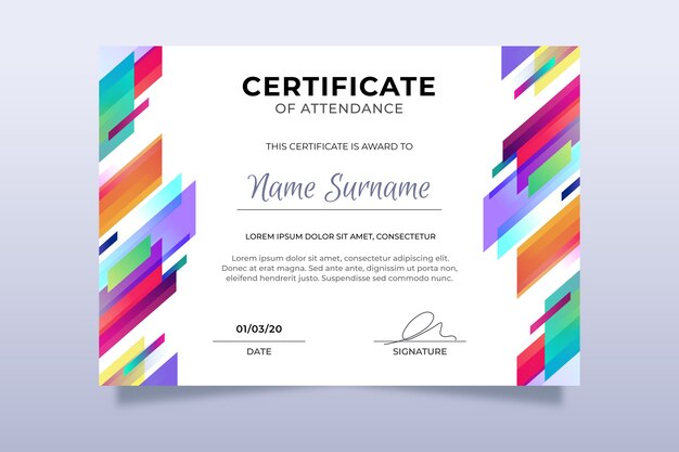 Abstract geometric certificate template