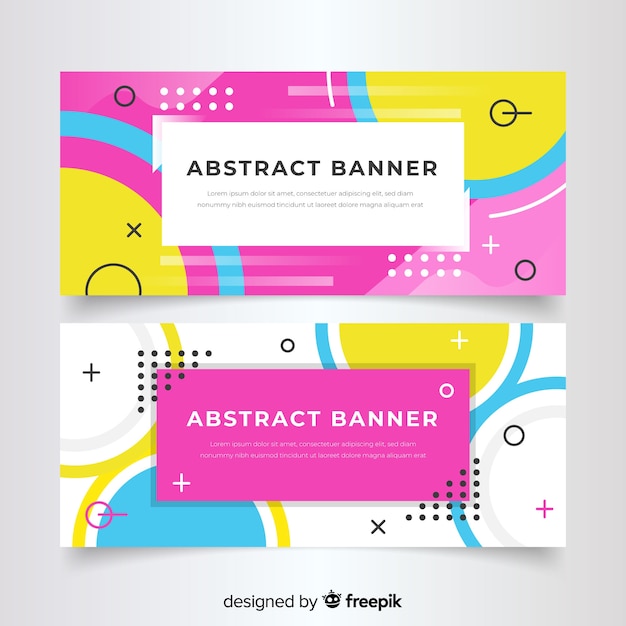 Abstract geometric colorful banner template