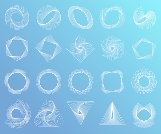 Free vector abstract geometric elements set vector