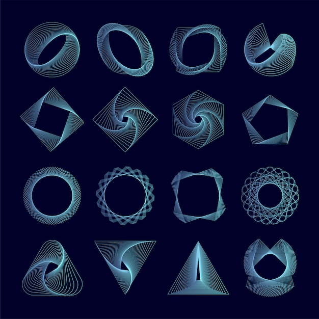 Free vector abstract geometric elements set vector