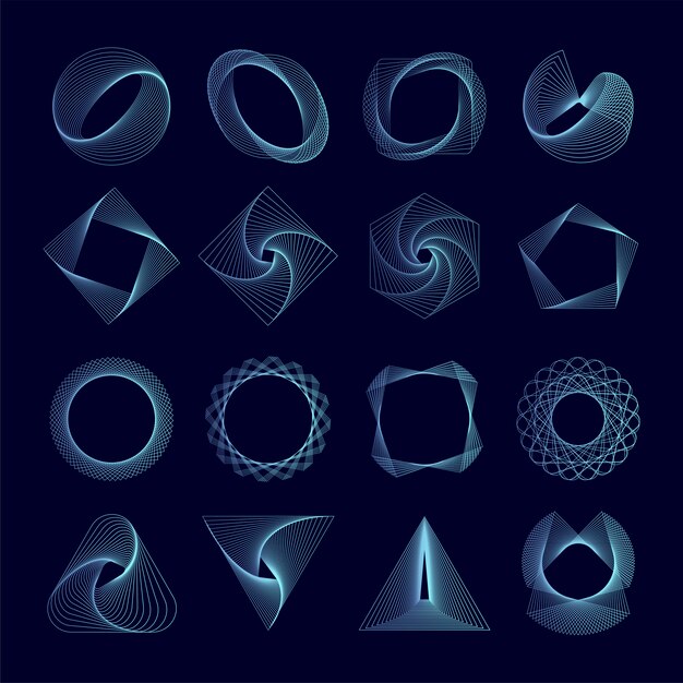 Abstract geometric elements set vector