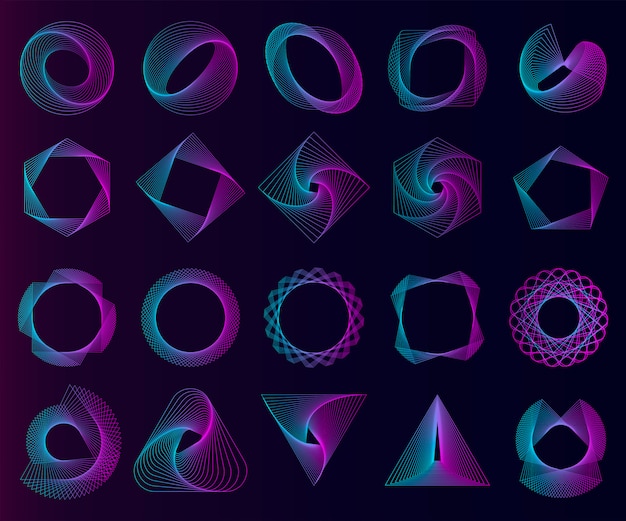 Free vector abstract geometric elements set vector