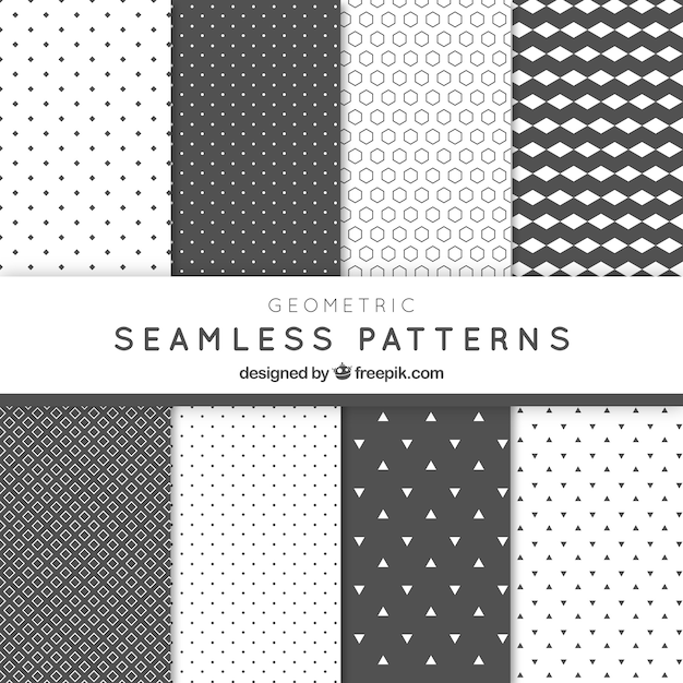 Abstract geometric grey patterns pack