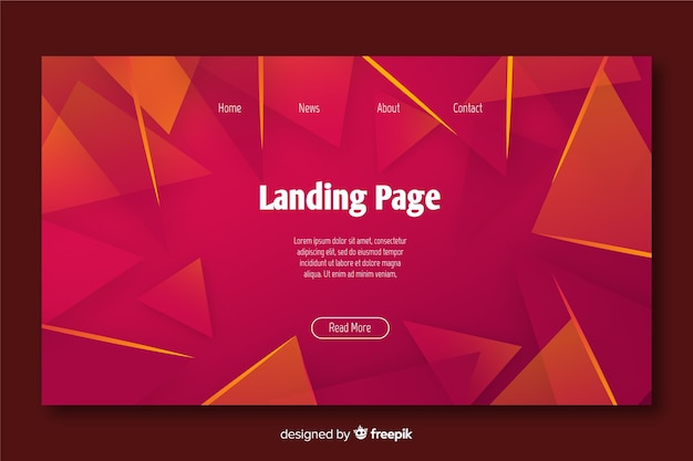 Abstract geometric landing page template