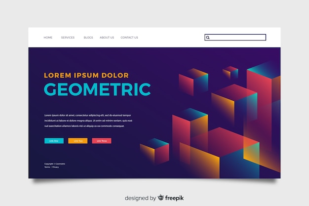 Abstract geometric landing page template