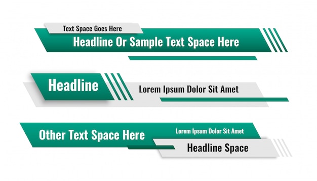 Free vector abstract geometric lower third banners set design