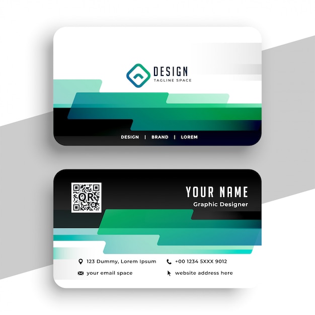 Abstract geometric modern business card template