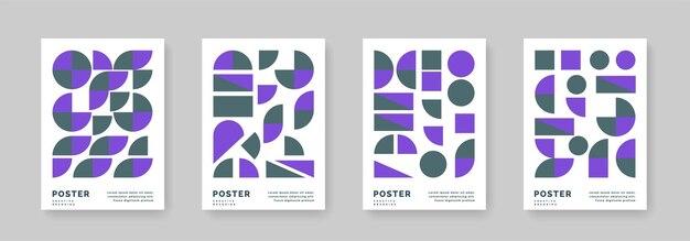 Abstract geometric patterns cover template set