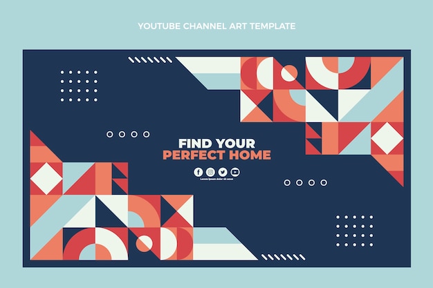 Abstract geometric real estate youtube channel art