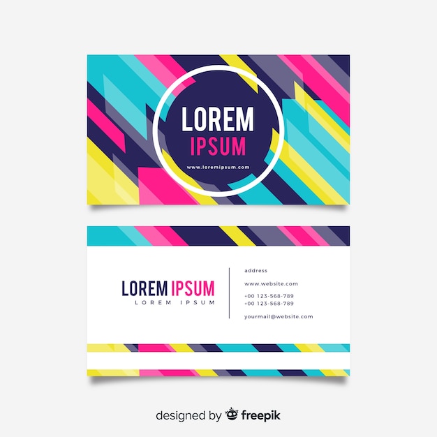 Abstract geometric shapes business card template