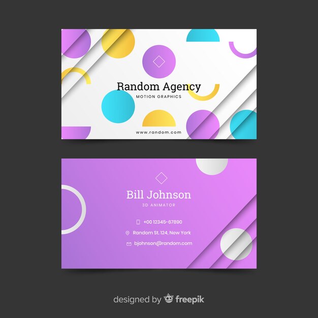 Abstract geometric shapes business card