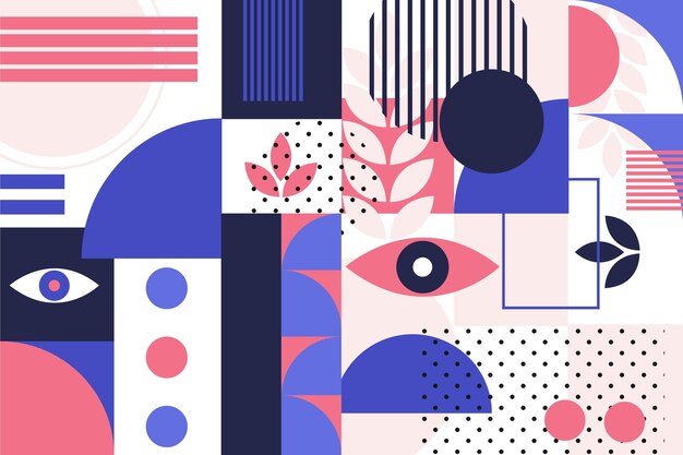 Abstract geometric shapes in flat design