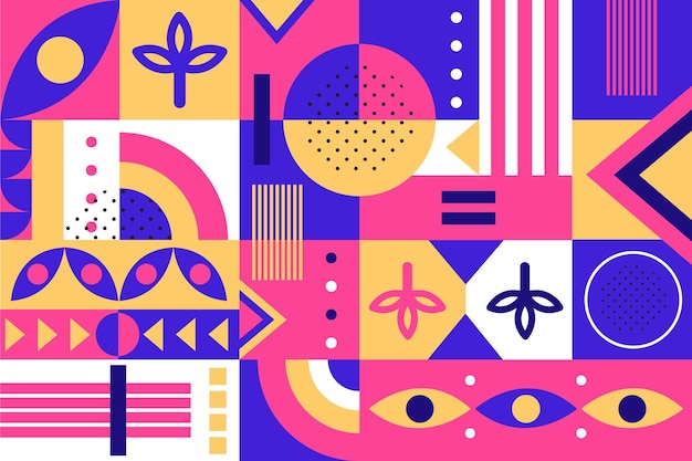 Abstract geometric shapes in flat design