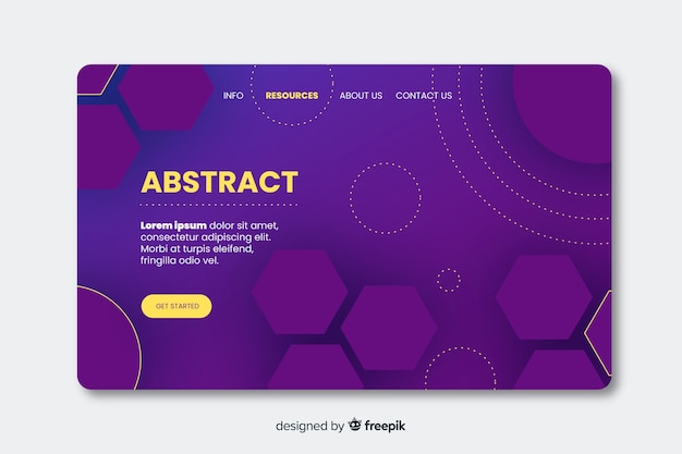 Free vector abstract geometric shapes landing page template