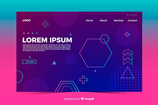 Free Vector abstract geometric shapes landing page template